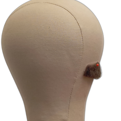 Handmade Brown Human Hair Moustache on Lace