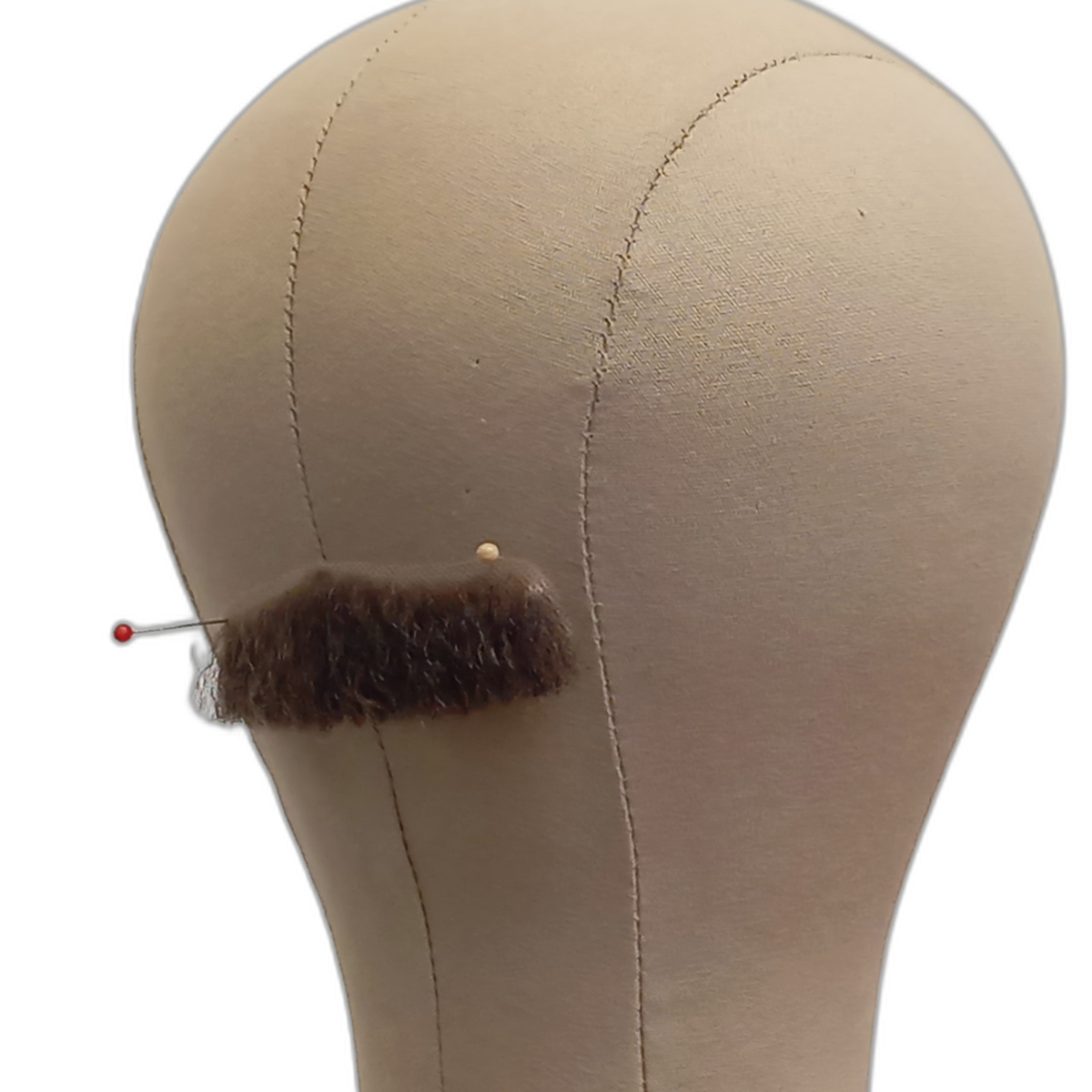 Handmade Brown Human Hair Moustache on Lace