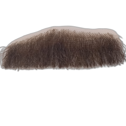 Handmade Brown Human Hair Moustache on Lace