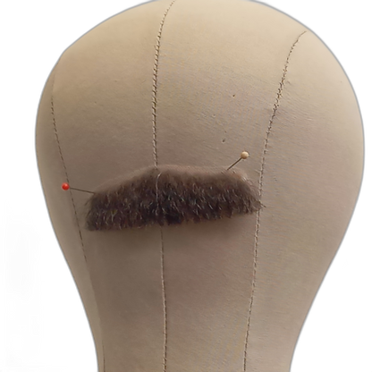 Handmade Brown Human Hair Moustache on Lace