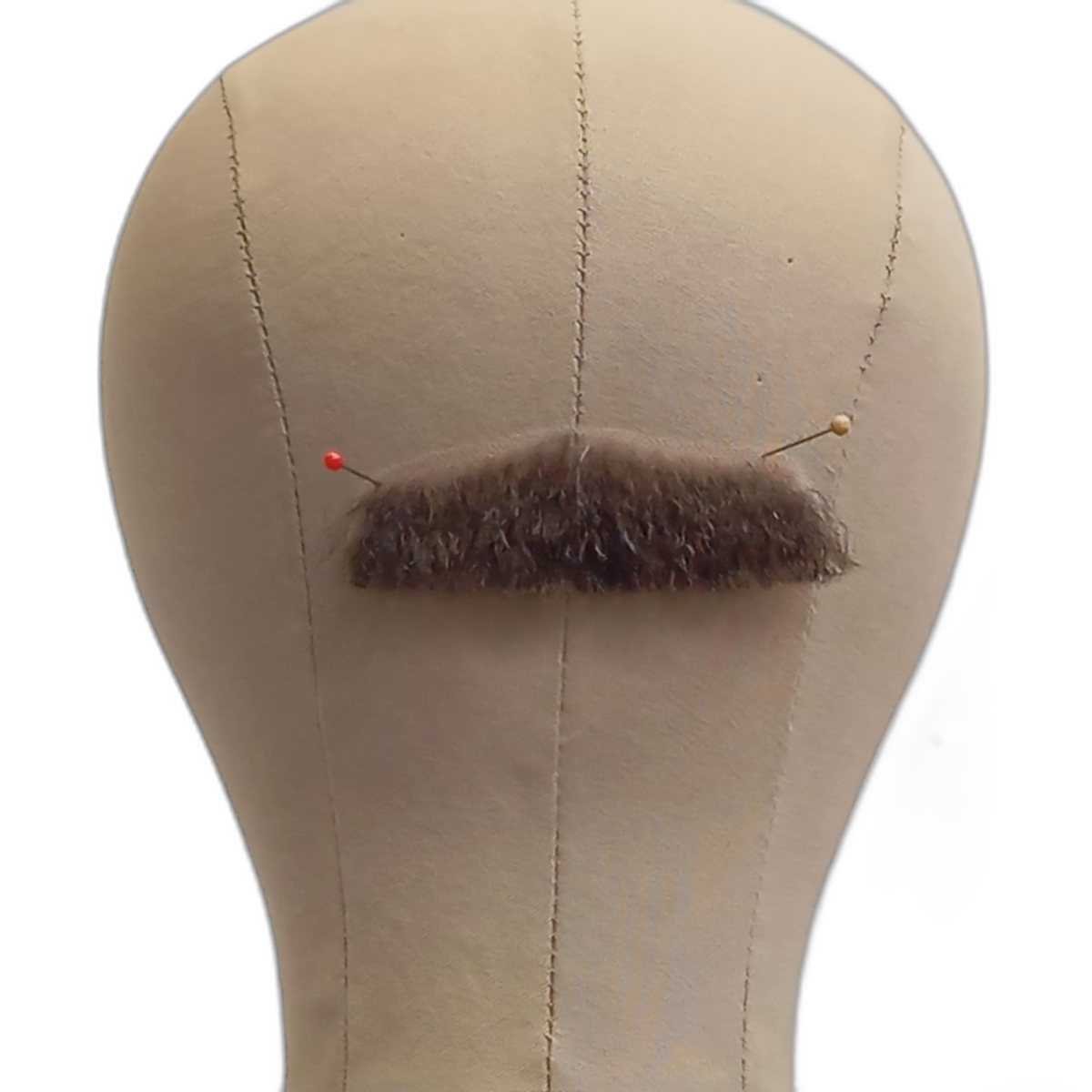 Handmade Brown Human Hair Moustache on Lace