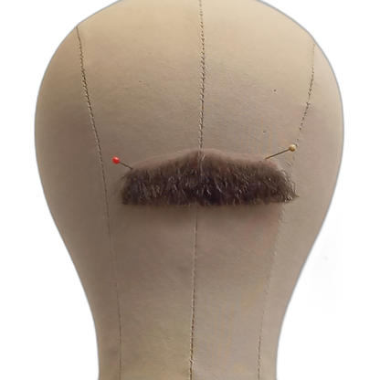 Handmade Brown Human Hair Moustache on Lace