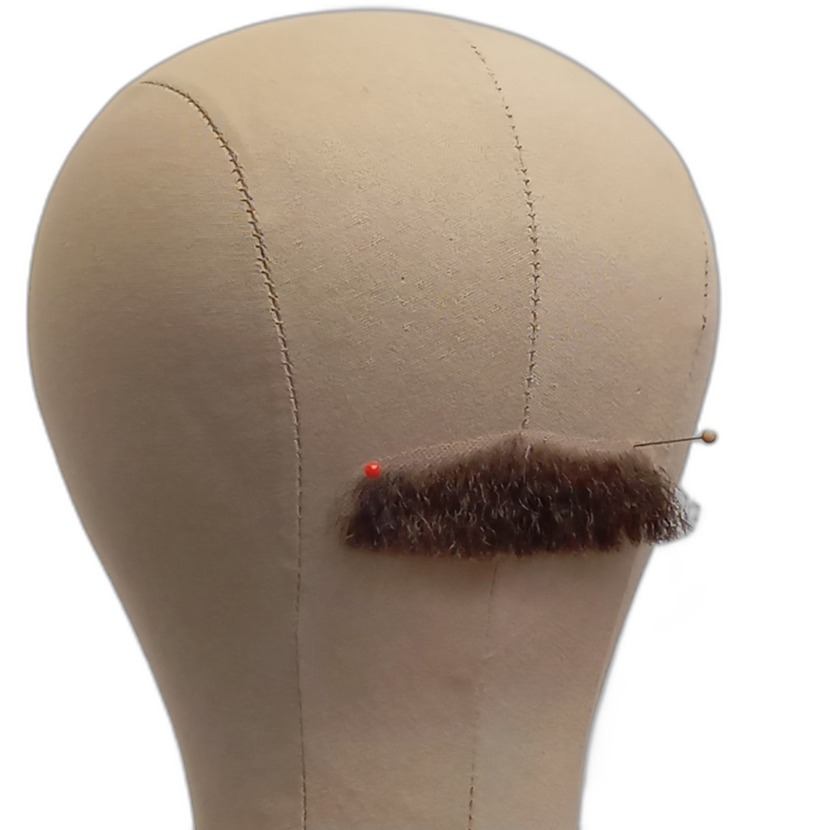 Handmade Brown Human Hair Moustache on Lace