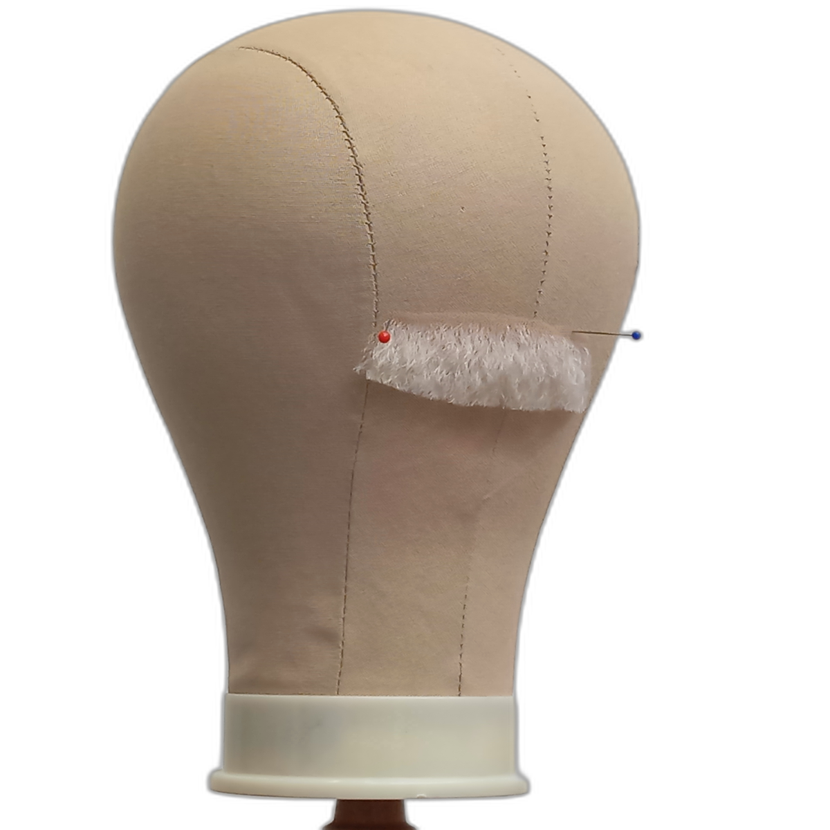 Handmade White Human Hair Moustache on Lace