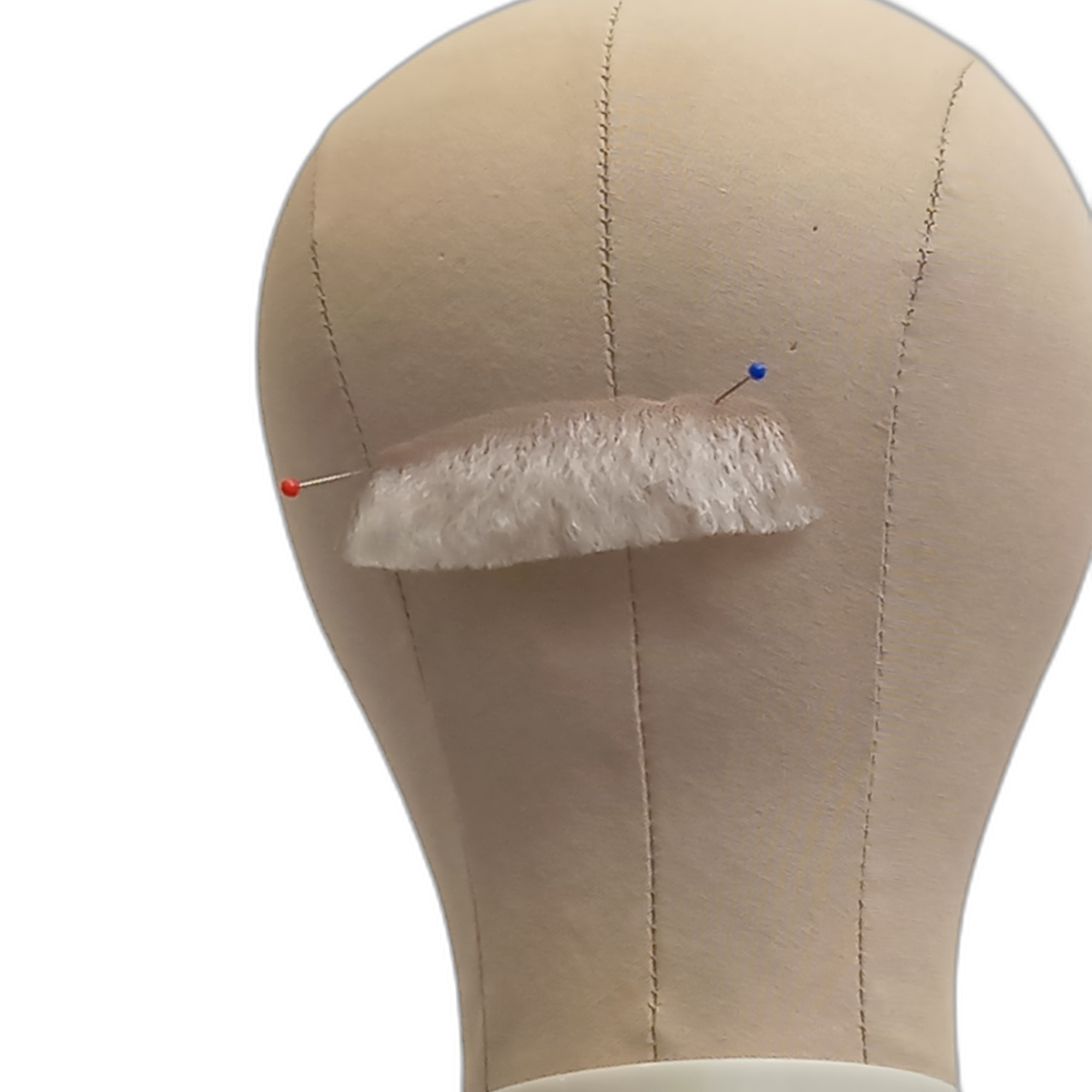 Handmade White Human Hair Moustache on Lace