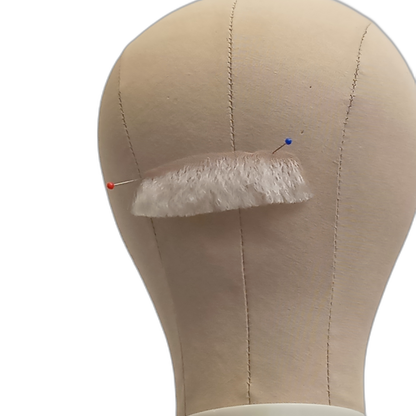 Handmade White Human Hair Moustache on Lace