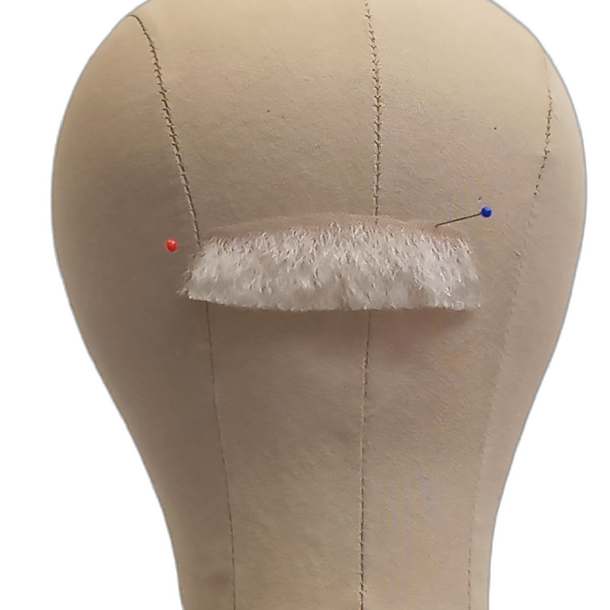 Handmade White Human Hair Moustache on Lace