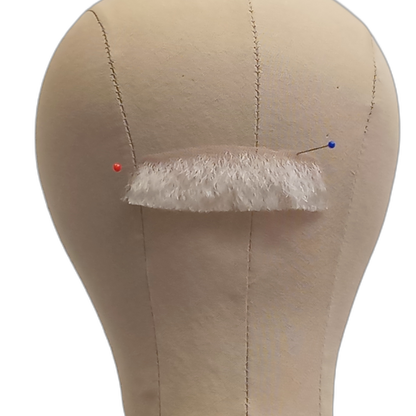 Handmade White Human Hair Moustache on Lace