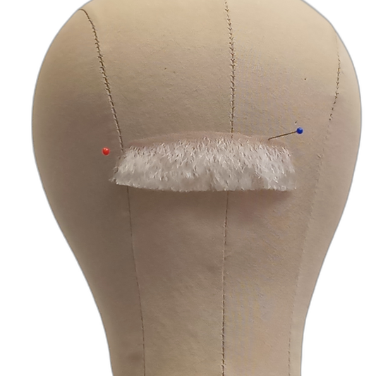 Handmade White Human Hair Moustache on Lace