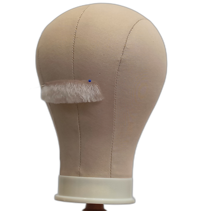 Handmade White Human Hair Moustache on Lace