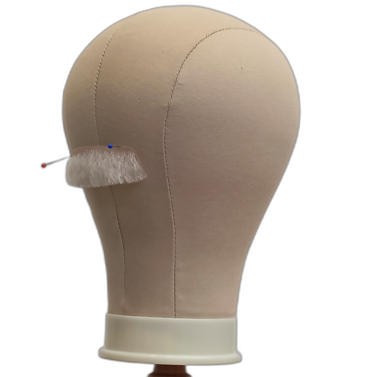 Handmade White Human Hair Moustache on Lace