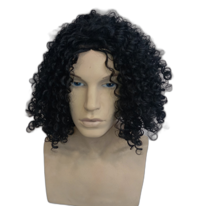 Kerry Shoulder Length Curly Black Wig with Small Ringlet Curls