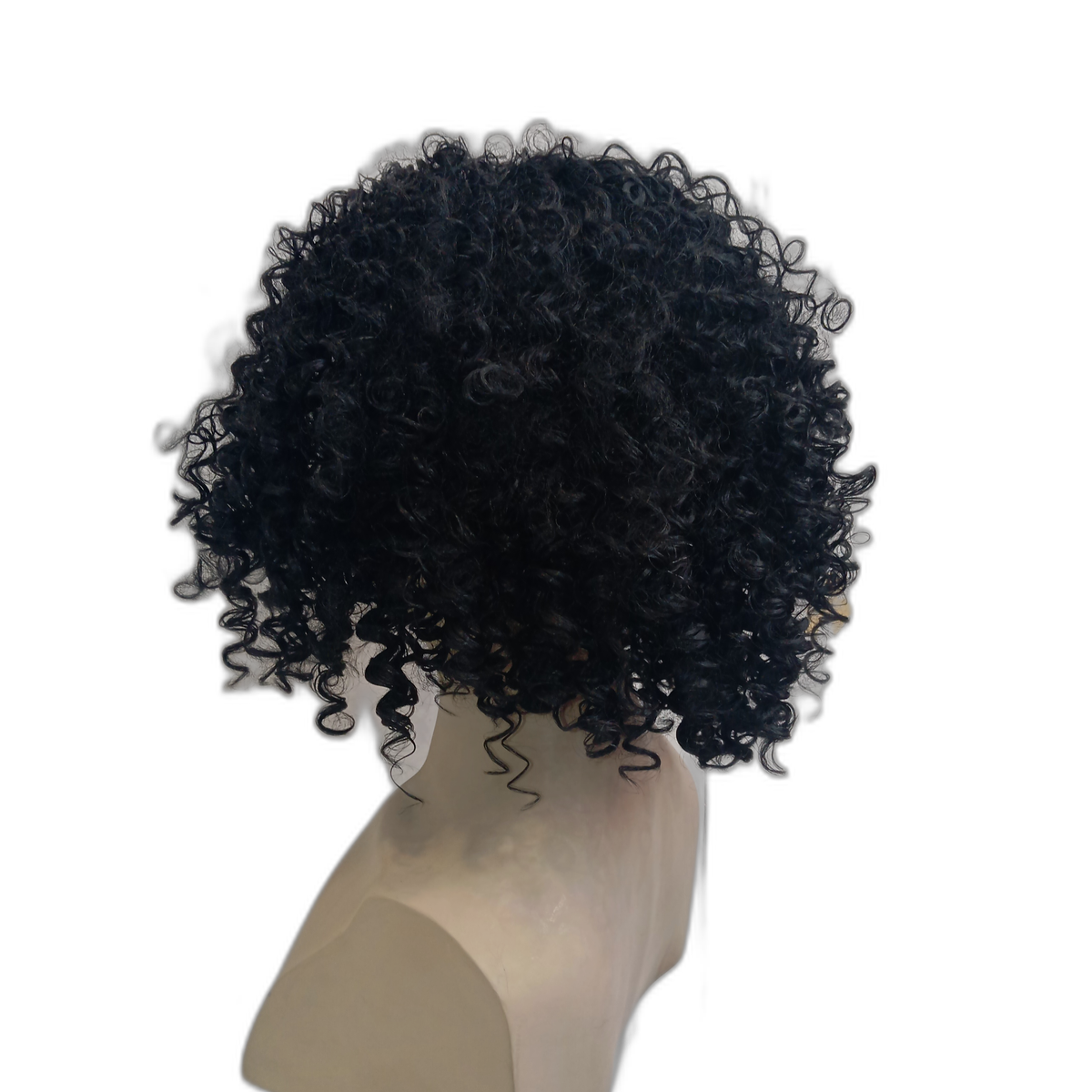 Kerry Shoulder Length Curly Black Wig with Small Ringlet Curls