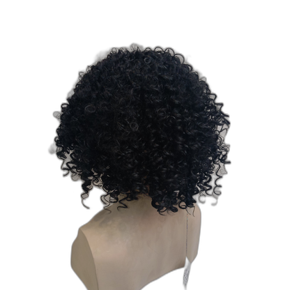 Kerry Shoulder Length Curly Black Wig with Small Ringlet Curls