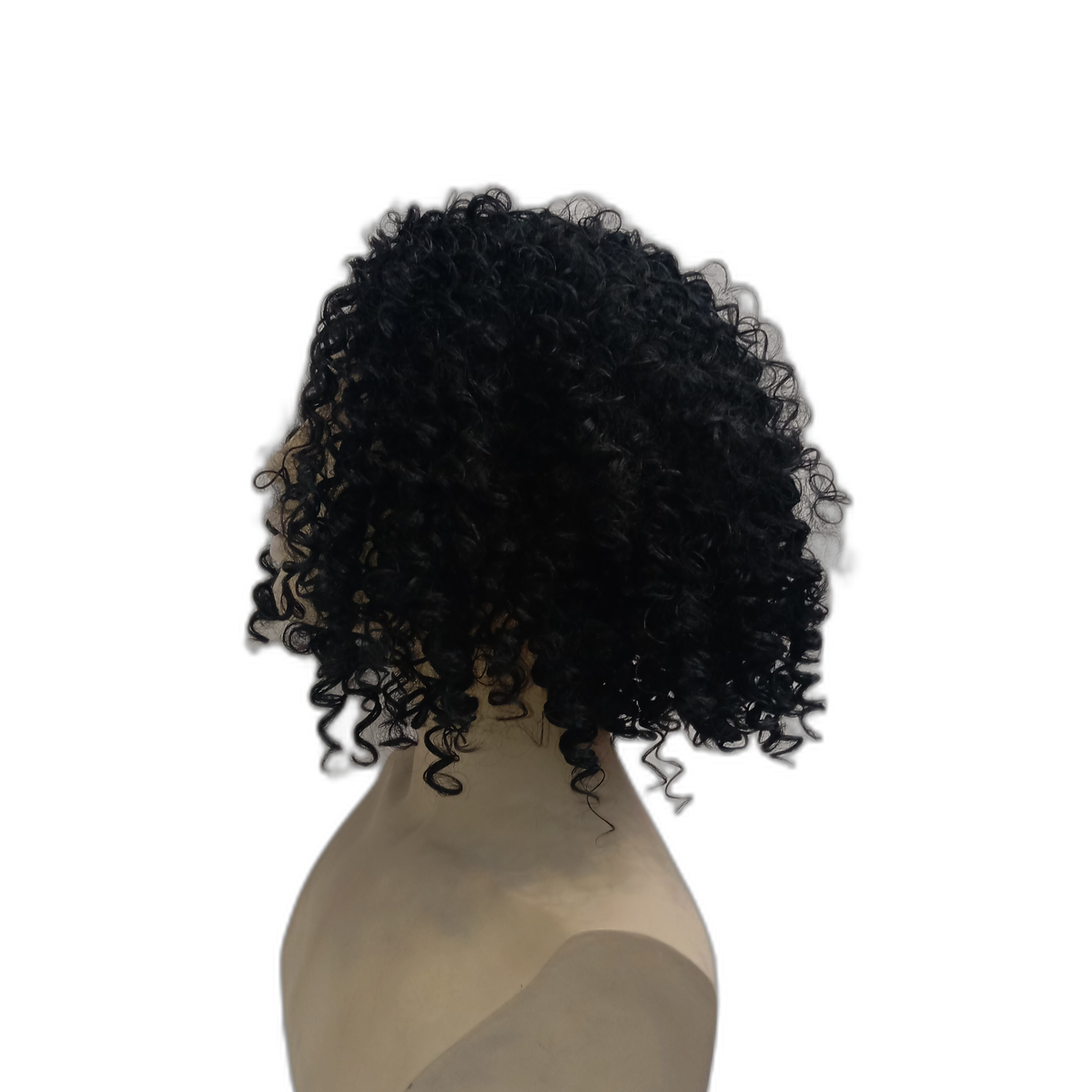 Kerry Shoulder Length Curly Black Wig with Small Ringlet Curls