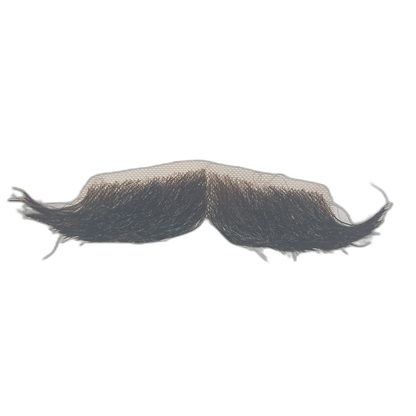 Handmade Brown Human Hair Handlebar Moustache on Lace