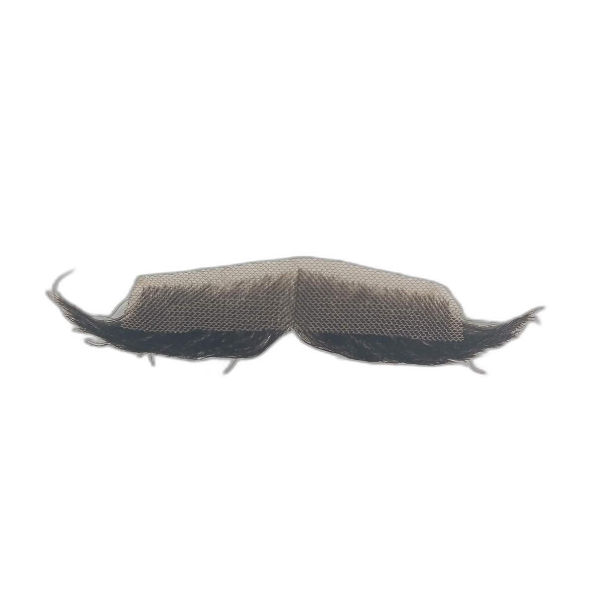 Handmade Brown Human Hair Handlebar Moustache on Lace