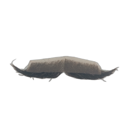 Handmade Brown Human Hair Handlebar Moustache on Lace