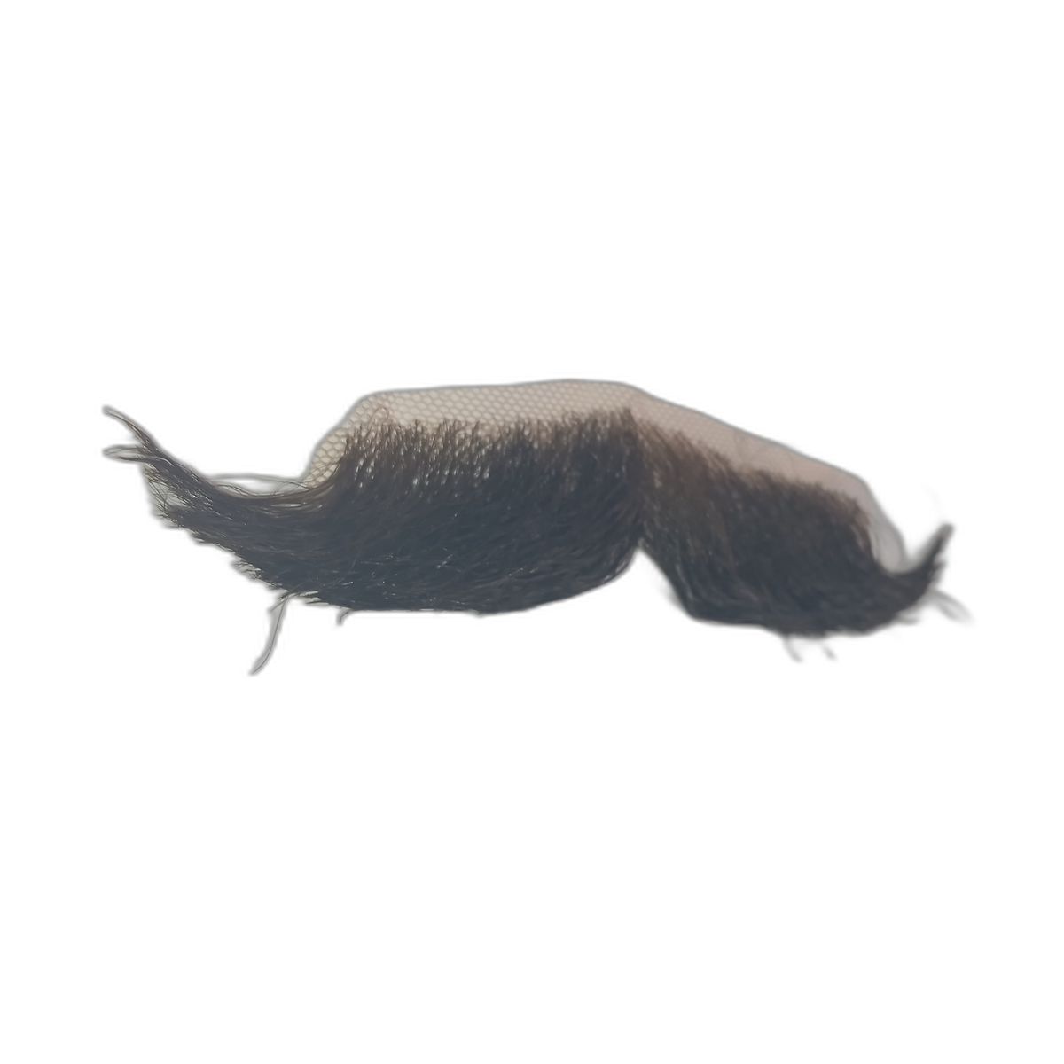 Handmade Brown Human Hair Handlebar Moustache on Lace