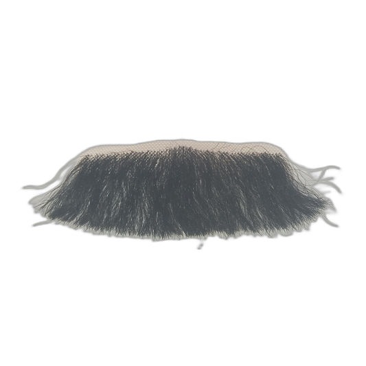 Handmade Black Human Hair Thick Moustache on Lace