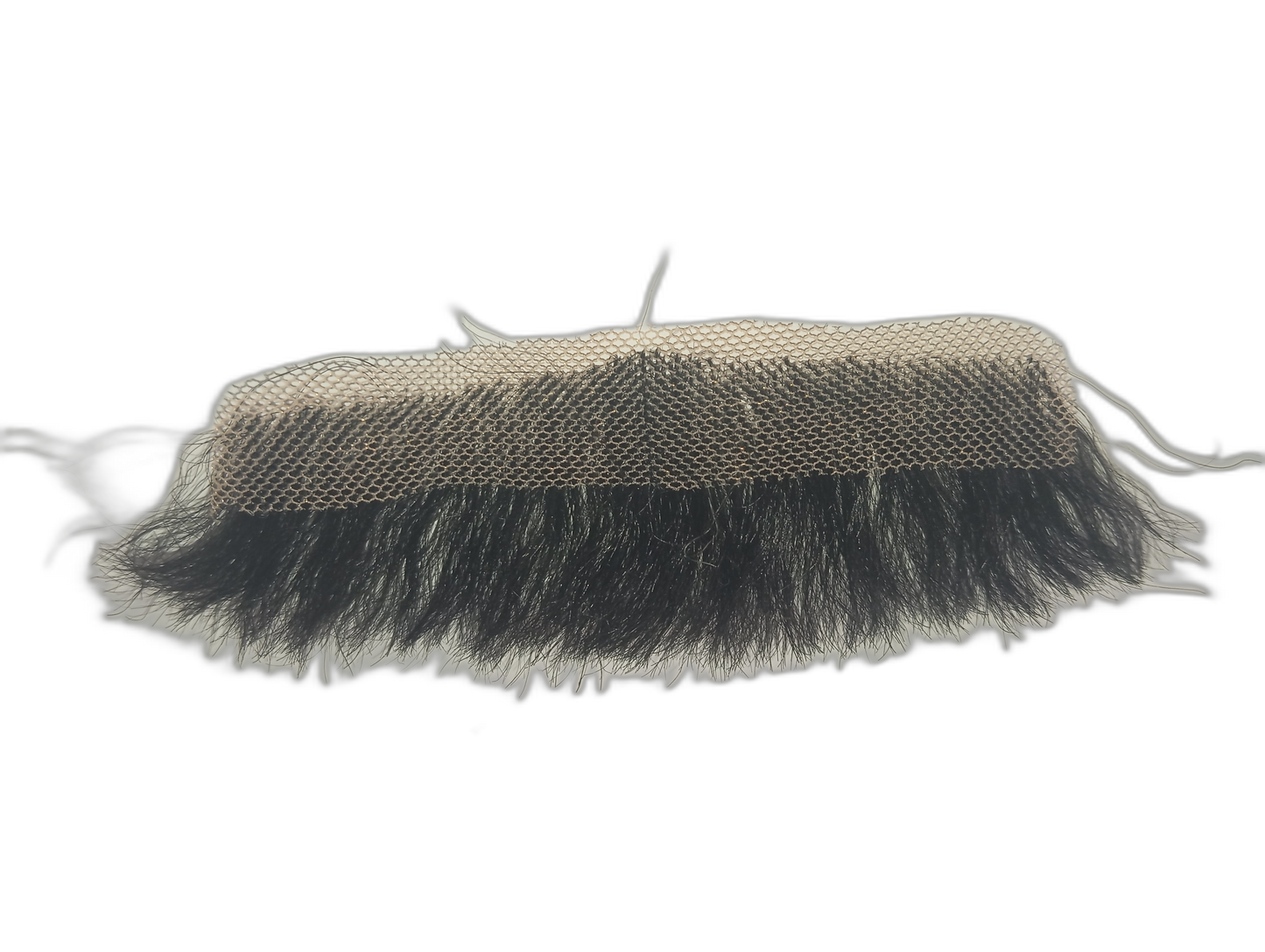 Handmade Black Human Hair Thick Moustache on Lace