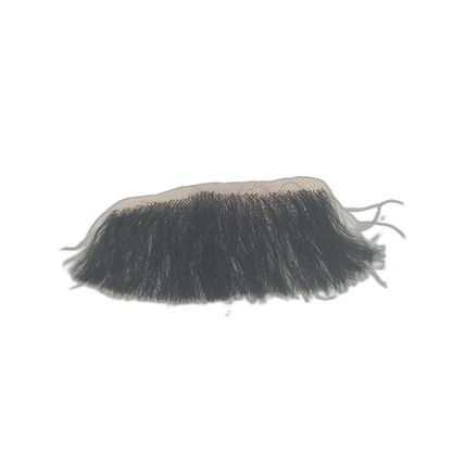 Handmade Black Human Hair Thick Moustache on Lace