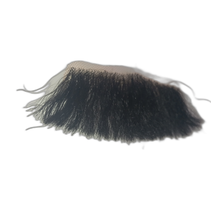 Handmade Black Human Hair Thick Moustache on Lace