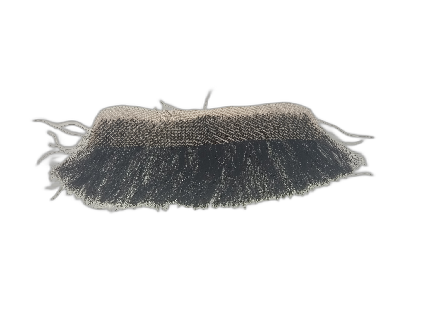 Handmade Black Human Hair Thick Moustache on Lace