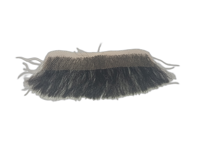 Handmade Black Human Hair Thick Moustache on Lace