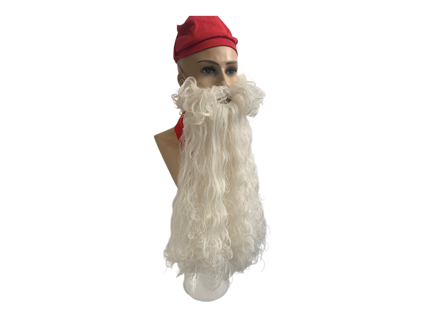Professional Santa Claus'  Beard ONLY with two rubber ribbons Egg-White Color