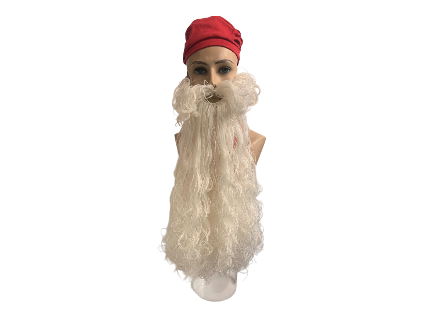 Professional Santa Claus'  Beard ONLY with two rubber ribbons Egg-White Color