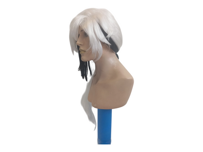 Arlecchino Long Black and White Cosplay Ponytail Wig