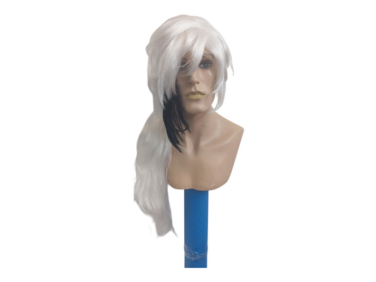 Arlecchino Long Black and White Cosplay Ponytail Wig
